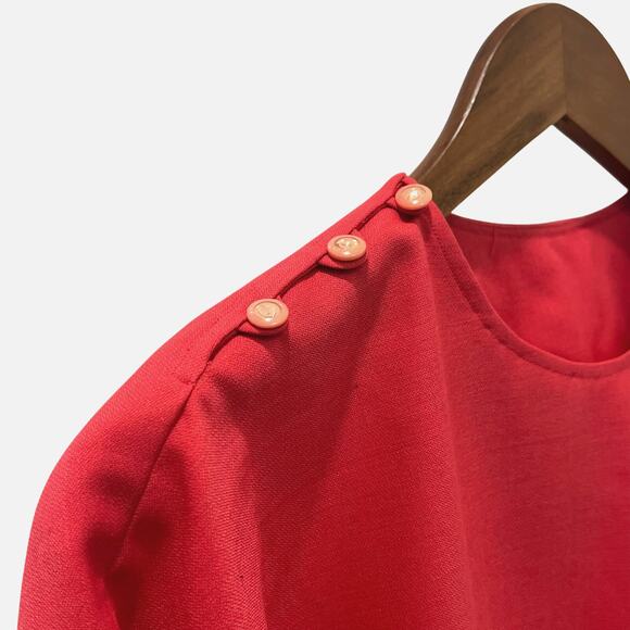 Vintage Salmon Pink Dolman Sleeve Blouse - Picture 4 of 9